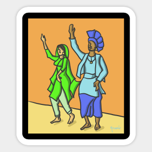 Bhangra Couple Dance Sticker